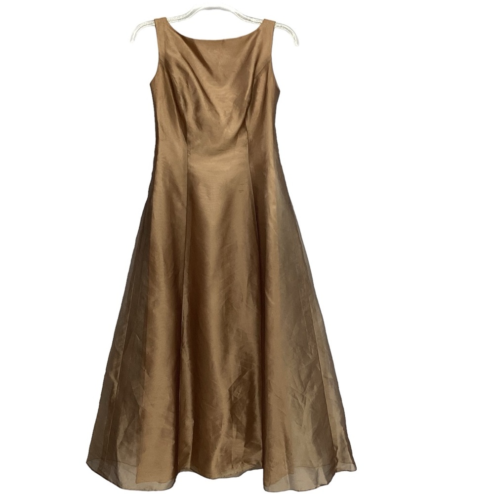 Vintage Alfred Angelo Bronze Taffetta Formal Gown Misses size M